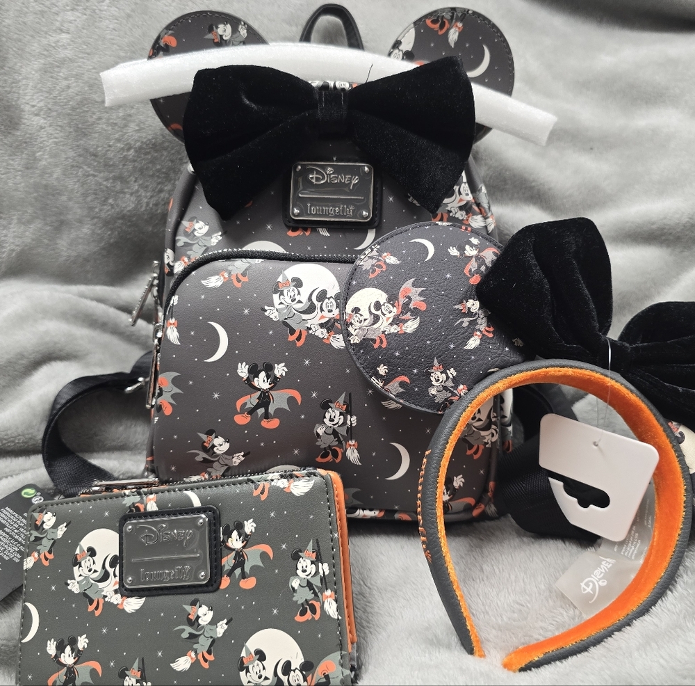 Loungefly Halloween Backpack, Wallet, And Ears